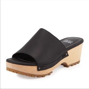 Eileen Fisher Black and Tan Mules